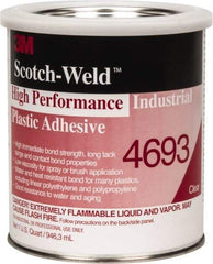 3M - 32 Fluid Ounce Container, Amber, Can Acetone Construction Adhesive - Series 4693 - Exact Tool & Supply