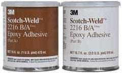 3M - 16 oz Can Two Part Epoxy - 90 min Working Time, 3,200 psi Shear Strength, Series 2216 - Exact Tool & Supply