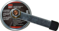 Bessey - 800 Amps Grounding Capacity, 3-1/2" Diam, 2" High, 55 Lb Max Pull Force, Magnetic Welding & Fabrication Ground Clamp - 55 Lb Average Pull Force, 3-1/2" Long, Round Cup Magnet, Copper Stud - Exact Tool & Supply