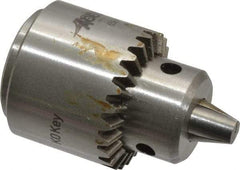 Accupro - JT0, 1/64 to 5/32" Capacity, Tapered Mount Drill Chuck - Keyed, 22mm Sleeve Diam, 38mm Open Length - Exact Tool & Supply