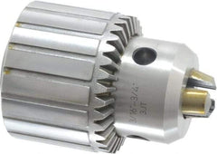 Accupro - JT3, 13/64 to 3/4" Capacity, Tapered Mount Drill Chuck - Keyed, 65mm Sleeve Diam, 85mm Open Length - Exact Tool & Supply