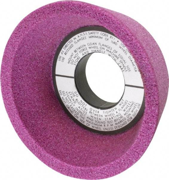 Grier Abrasives - 4" Diam, 1-1/4" Hole Size, 2-1/8" Overall Thickness, 46 Grit, Type 11 Tool & Cutter Grinding Wheel - Coarse Grade, Aluminum Oxide, K Hardness, Vitrified Bond, 6,207 RPM - Exact Tool & Supply