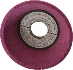 Grier Abrasives - 5" Diam, 1-1/4" Hole Size, 2-3/16" Overall Thickness, 46 Grit, Type 11 Tool & Cutter Grinding Wheel - Coarse Grade, Aluminum Oxide, K Hardness, Vitrified Bond, 4,966 RPM - Exact Tool & Supply