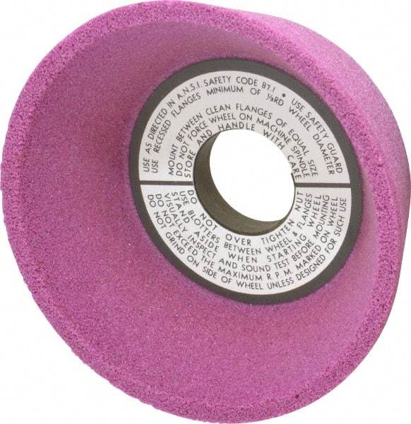 Grier Abrasives - 5" Diam, 1-1/4" Hole Size, 2-3/16" Overall Thickness, 60 Grit, Type 11 Tool & Cutter Grinding Wheel - Medium Grade, Aluminum Oxide, K Hardness, Vitrified Bond, 4,966 RPM - Exact Tool & Supply