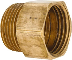 ANDERSON METALS - 3/4 FGHT & 3/4 MPT Garden Hose Female x MIP with FIP Tap - Lead Free Brass, Female Hose to Male Pipe Connector - Exact Tool & Supply