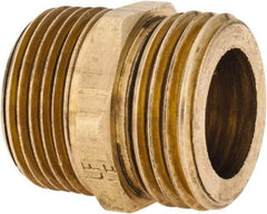 ANDERSON METALS - 3/4 MGHT & 3/4 MPT Garden Hose Male x MIP with FIP Tap - Lead Free Brass, Male Hose to Male Pipe Connector - Exact Tool & Supply