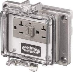 Hubbell Wiring Device-Kellems - 5-15R, 5-20R NEMA, 125 VAC, 20 Amp, GFCI Receptacle - Cast Aluminum, Panel Mount, Includes In Cabinet Receptacle - Exact Tool & Supply