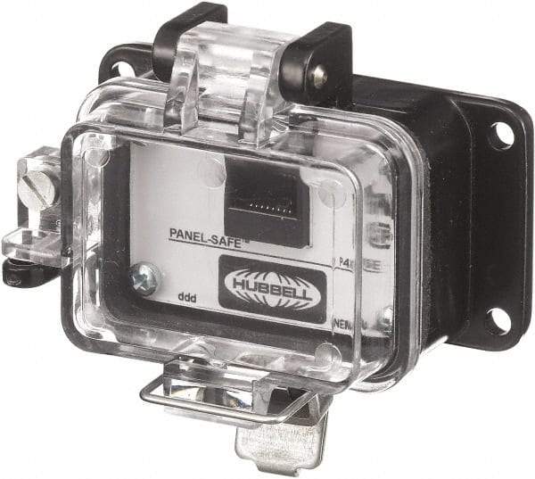 Hubbell Wiring Device-Kellems - 1 Port, Ethernet, Clear Data Port Receptacle - 3.2 Inch Long x 1.58 Inch Deep x 3.15 Inch Wide, Aluminum, Surface Mount, Gray - Exact Tool & Supply