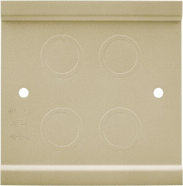 Hubbell Wiring Device-Kellems - 4-3/4 Inch Long x 4-3/4 Inch High, Rectangular Raceway Fitting - Ivory, For Use with HBL4750 Series Raceways - Exact Tool & Supply