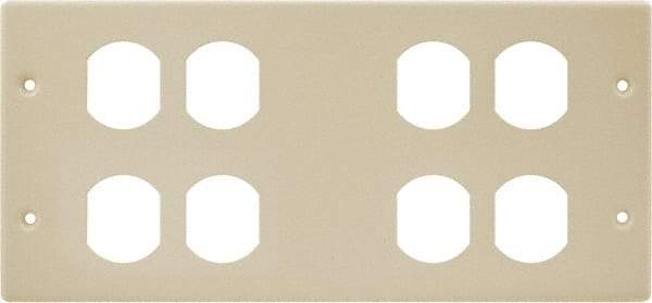 Hubbell Wiring Device-Kellems - 10.22 Inch Long x 4-3/4 Inch High, Rectangular 4 Gang Raceway Cover Plate - Ivory, For Use with HBL4750 Series Raceways - Exact Tool & Supply