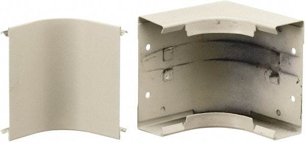 Hubbell Wiring Device-Kellems - 4.74 Inch Long x 4-3/4 Inch High, Raceway Elbow End - Ivory, For Use with HBL4750 Series Raceways - Exact Tool & Supply