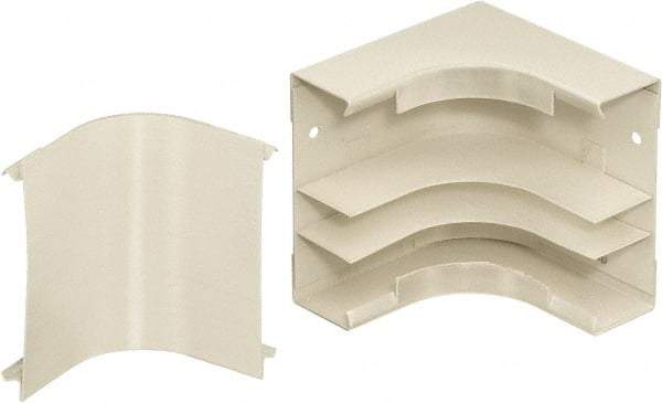 Hubbell Wiring Device-Kellems - 4.74 Inch Long x 4-3/4 Inch High, Raceway Elbow End - Ivory, For Use with HBL4750 Series Raceways - Exact Tool & Supply