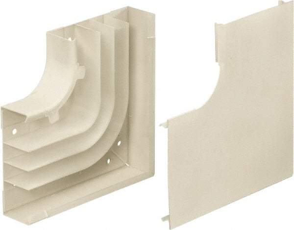 Hubbell Wiring Device-Kellems - 7.23 Inch Long x 1.62 Inch High, Raceway Elbow End - Ivory, For Use with HBL4750 Series Raceways - Exact Tool & Supply