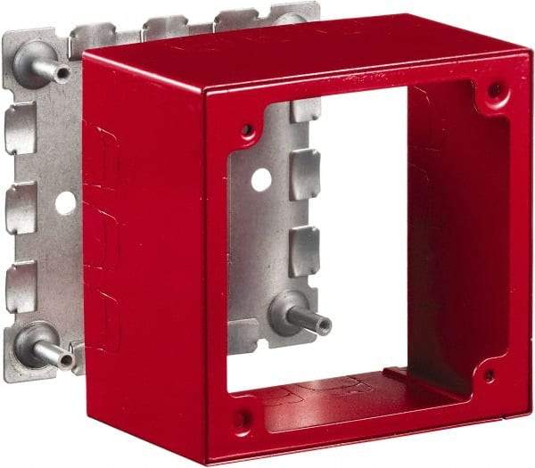Hubbell Wiring Device-Kellems - 4.64 Inch Long x 2-3/4 Inch Wide x 4.54 Inch High, Rectangular Raceway Box - Red, For Use with HBL500 Series Raceways and HBL750 Series Raceways - Exact Tool & Supply