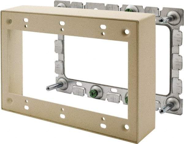 Hubbell Wiring Device-Kellems - 6.45 Inch Long x 1.38 Inch Wide x 4.54 Inch High, Rectangular Raceway Box - Ivory, For Use with HBL500 Series Raceways and HBL750 Series Raceways - Exact Tool & Supply
