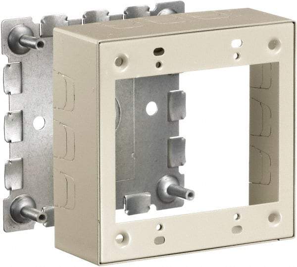 Hubbell Wiring Device-Kellems - 4.64 Inch Long x 1-3/4 Inch Wide x 4.54 Inch High, Rectangular Raceway Box - Ivory, For Use with HBL500 Series Raceways and HBL750 Series Raceways - Exact Tool & Supply