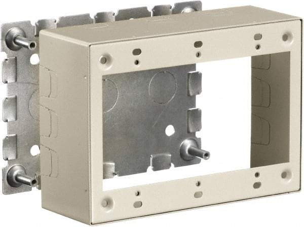 Hubbell Wiring Device-Kellems - 6.45 Inch Long x 2-1/4 Inch Wide x 4.54 Inch High, Rectangular Raceway Box - Ivory, For Use with HBL500 Series Raceways and HBL750 Series Raceways - Exact Tool & Supply