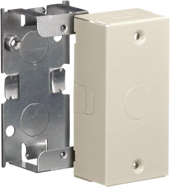 Hubbell Wiring Device-Kellems - 2 Inch Long x 1.39 Inch Wide x 4.12 Inch High, Rectangular Raceway Box - Ivory, For Use with HBL500 Series Raceways and HBL750 Series Raceways - Exact Tool & Supply