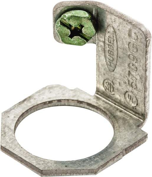 Hubbell Wiring Device-Kellems - 1.18 Inch Long x 1.04 Inch High, Raceway Grounding Clamp - Metallic, For Use with HBL500 Series Raceways and HBL750 Series Raceways - Exact Tool & Supply