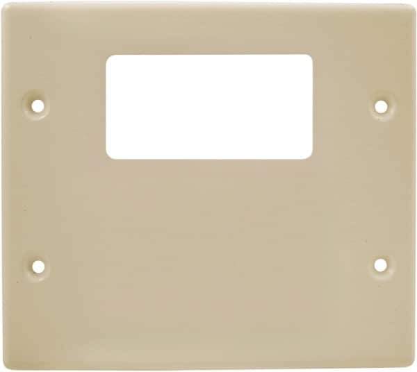 Hubbell Wiring Device-Kellems - 5.43 Inch Long x 4-3/4 Inch High, Rectangular Raceway Plate - Ivory, For Use with HBL4700 Series Raceways and HBL4750 Series Metal Raceways - Exact Tool & Supply