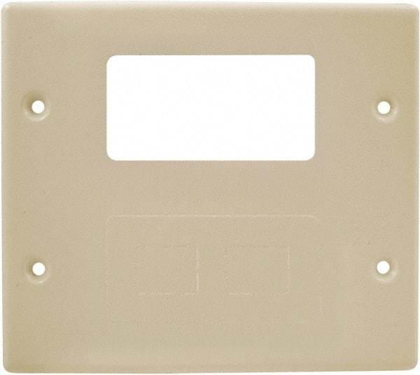 Hubbell Wiring Device-Kellems - 5.43 Inch Long x 4-3/4 Inch High, Rectangular Raceway Plate - Ivory, For Use with HBL4700 Series Raceways and HBL4750 Series Metal Raceways - Exact Tool & Supply
