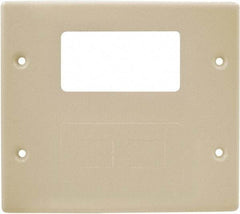 Hubbell Wiring Device-Kellems - 5.43 Inch Long x 4-3/4 Inch High, Rectangular Raceway Plate - Ivory, For Use with HBL4700 Series Raceways and HBL4750 Series Metal Raceways - Exact Tool & Supply