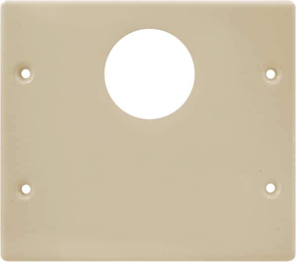 Hubbell Wiring Device-Kellems - 5.43 Inch Long x 4-3/4 Inch High, Rectangular Raceway Plate - Ivory, For Use with HBL4700 Series Raceways and HBL4750 Series Metal Raceways - Exact Tool & Supply