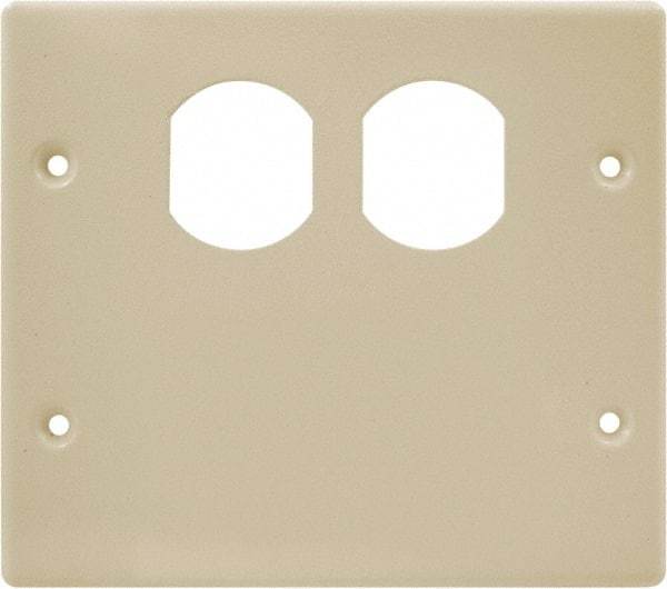 Hubbell Wiring Device-Kellems - 5.43 Inch Long x 4-3/4 Inch High, Rectangular Raceway Plate - Ivory, For Use with HBL4700 Series Raceways and HBL4750 Series Metal Raceways - Exact Tool & Supply