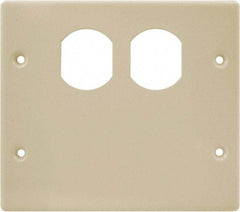 Hubbell Wiring Device-Kellems - 5.43 Inch Long x 4-3/4 Inch High, Rectangular Raceway Plate - Ivory, For Use with HBL4700 Series Raceways and HBL4750 Series Metal Raceways - Exact Tool & Supply
