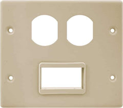 Hubbell Wiring Device-Kellems - 5.43 Inch Long x 4-3/4 Inch High, Rectangular Raceway Plate - Ivory, For Use with HBL4700 Series Raceways and HBL4750 Series Metal Raceways - Exact Tool & Supply