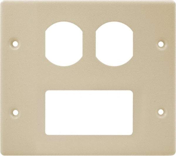 Hubbell Wiring Device-Kellems - 5.43 Inch Long x 4-3/4 Inch High, Rectangular Raceway Plate - Ivory, For Use with HBL4700 Series Raceways and HBL4750 Series Metal Raceways - Exact Tool & Supply