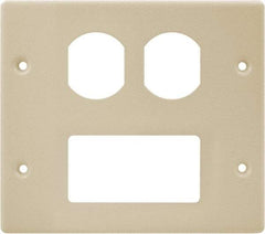 Hubbell Wiring Device-Kellems - 5.43 Inch Long x 4-3/4 Inch High, Rectangular Raceway Plate - Ivory, For Use with HBL4700 Series Raceways and HBL4750 Series Metal Raceways - Exact Tool & Supply