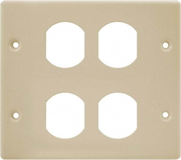 Hubbell Wiring Device-Kellems - 5.43 Inch Long x 4-3/4 Inch High, Rectangular Raceway Plate - Ivory, For Use with HBL4700 Series Raceways and HBL4750 Series Metal Raceways - Exact Tool & Supply