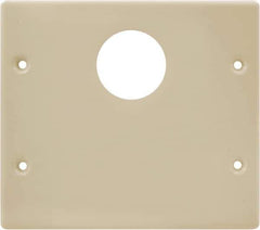 Hubbell Wiring Device-Kellems - 5.43 Inch Long x 4-3/4 Inch High, Rectangular Raceway Plate - Ivory, For Use with HBL4700 Series Raceways and HBL4750 Series Metal Raceways - Exact Tool & Supply