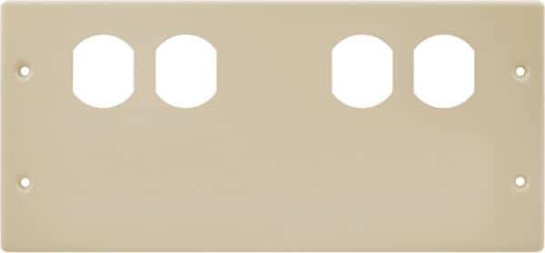 Hubbell Wiring Device-Kellems - 10.22 Inch Long x 4-3/4 Inch High, Rectangular Raceway Plate - Ivory, For Use with HBL4750 Series Raceways - Exact Tool & Supply