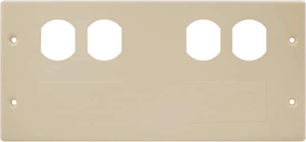 Hubbell Wiring Device-Kellems - 10.22 Inch Long x 4-3/4 Inch High, Rectangular Raceway Plate - Ivory, For Use with HBL4750 Series Raceways - Exact Tool & Supply