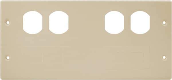 Hubbell Wiring Device-Kellems - 10.22 Inch Long x 4-3/4 Inch High, Rectangular Raceway Plate - Ivory, For Use with HBL4750 Series Raceways - Exact Tool & Supply