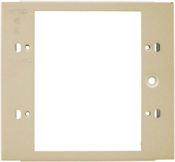 Hubbell Wiring Device-Kellems - 4.32 Inch Long x 4-3/4 Inch High, Rectangular Raceway Plate - Ivory, For Use with HBL4700 Series Raceways and HBL4750 Series Metal Raceways - Exact Tool & Supply