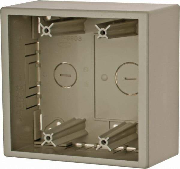 Hubbell Wiring Device-Kellems - 5.06 Inch Long x 2.44 Inch Wide x 4.9 Inch High, Rectangular Raceway Box - White, For Use with PL1 LANTrak Latching Raceways, PP1 PremiseTrak Latching Raceways, PW2 WallTrak Latching Raceways - Exact Tool & Supply