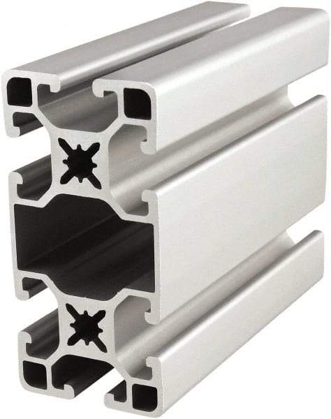 80/20 Inc. - 4 Meters Long x 40 mm Wide x 80 mm Deep, T-Slotted Aluminum Extrusion - Clear Anodized Finish - Exact Tool & Supply