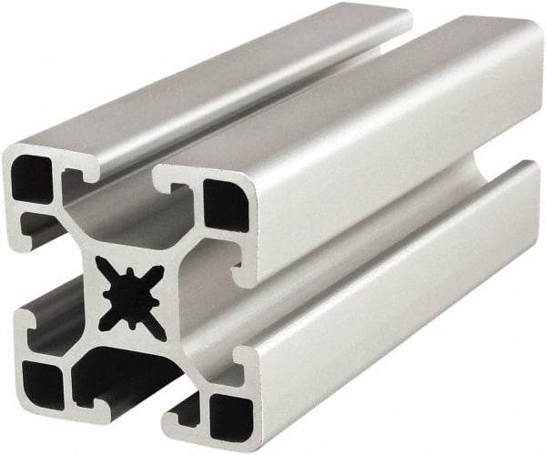80/20 Inc. - 4 Meters Long x 40 mm Wide x 40 mm Deep, T-Slotted Aluminum Extrusion - Clear Anodized Finish - Exact Tool & Supply
