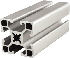 80/20 Inc. - 4 Meters Long x 40 mm Wide x 40 mm Deep, T-Slotted Aluminum Extrusion - Clear Anodized Finish - Exact Tool & Supply