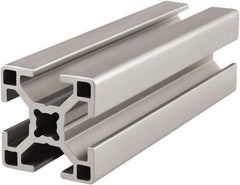 80/20 Inc. - 4 Meters Long x 30 mm Wide x 30 mm Deep, T-Slotted Aluminum Extrusion - Clear Anodized Finish - Exact Tool & Supply