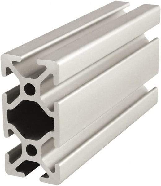 80/20 Inc. - 6 Meters Long x 25 mm Wide x 50 mm Deep, T-Slotted Aluminum Extrusion - Clear Anodized Finish - Exact Tool & Supply