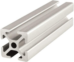 80/20 Inc. - 4 Meters Long x 25 mm Wide x 25 mm Deep, T-Slotted Aluminum Extrusion - Clear Anodized Finish - Exact Tool & Supply
