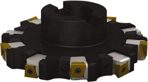 Seco - Shell Mount Connection, 1.0236" Cutting Width, 1.2717" Depth of Cut, 125mm Cutter Diam, 1.2598" Hole Diam, 4 Tooth Indexable Slotting Cutter - R335.25 Toolholder, L/XNHQ 1407 Insert, Right Hand Cutting Direction - Exact Tool & Supply