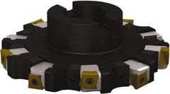 Seco - Shell Mount Connection, 1.0236" Cutting Width, 2-1/8" Depth of Cut, 200mm Cutter Diam, 1.5748" Hole Diam, 6 Tooth Indexable Slotting Cutter - R335.25 Toolholder, L/XNHQ 1407 Insert, Right Hand Cutting Direction - Exact Tool & Supply