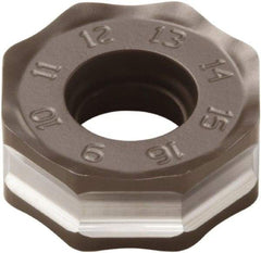 Seco - ONMU050410 ME10 Grade MK1500 Carbide Milling Insert - TiCN/Al2O3 Finish, 0.157" Thick, 0.472" Inscribed Circle - Exact Tool & Supply