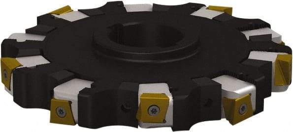 Seco - Arbor Hole Connection, 1.0236" Cutting Width, 2.4921" Depth of Cut, 200mm Cutter Diam, 1.9685" Hole Diam, 6 Tooth Indexable Slotting Cutter - 335.25 Toolholder, L/XNHQ 1407 Insert - Exact Tool & Supply