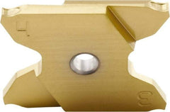 Seco - 2503010X4GK MC Grade CP500, 0.059" Cutting Width Carbide Grooving Insert - 0.256" Max Depth of Cut, Neutral, 0.004" Corner Radius, TiAlN/TiN Finish - Exact Tool & Supply